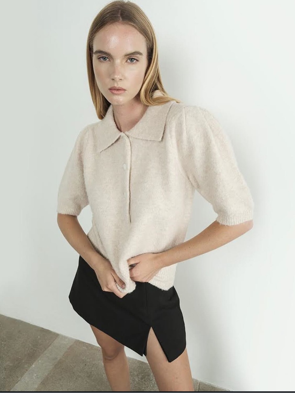 AARON & AMBER PUFF SLEEVE SWEATER LARGE